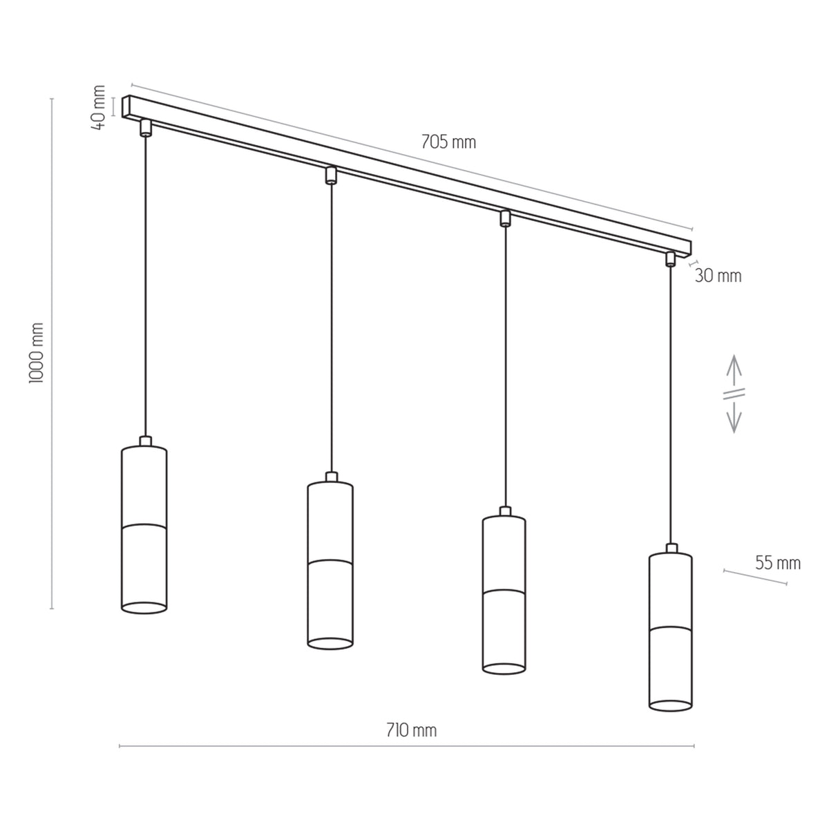 Lustră TK Lighting Elit 4, negru, 4 x GU10, 4367