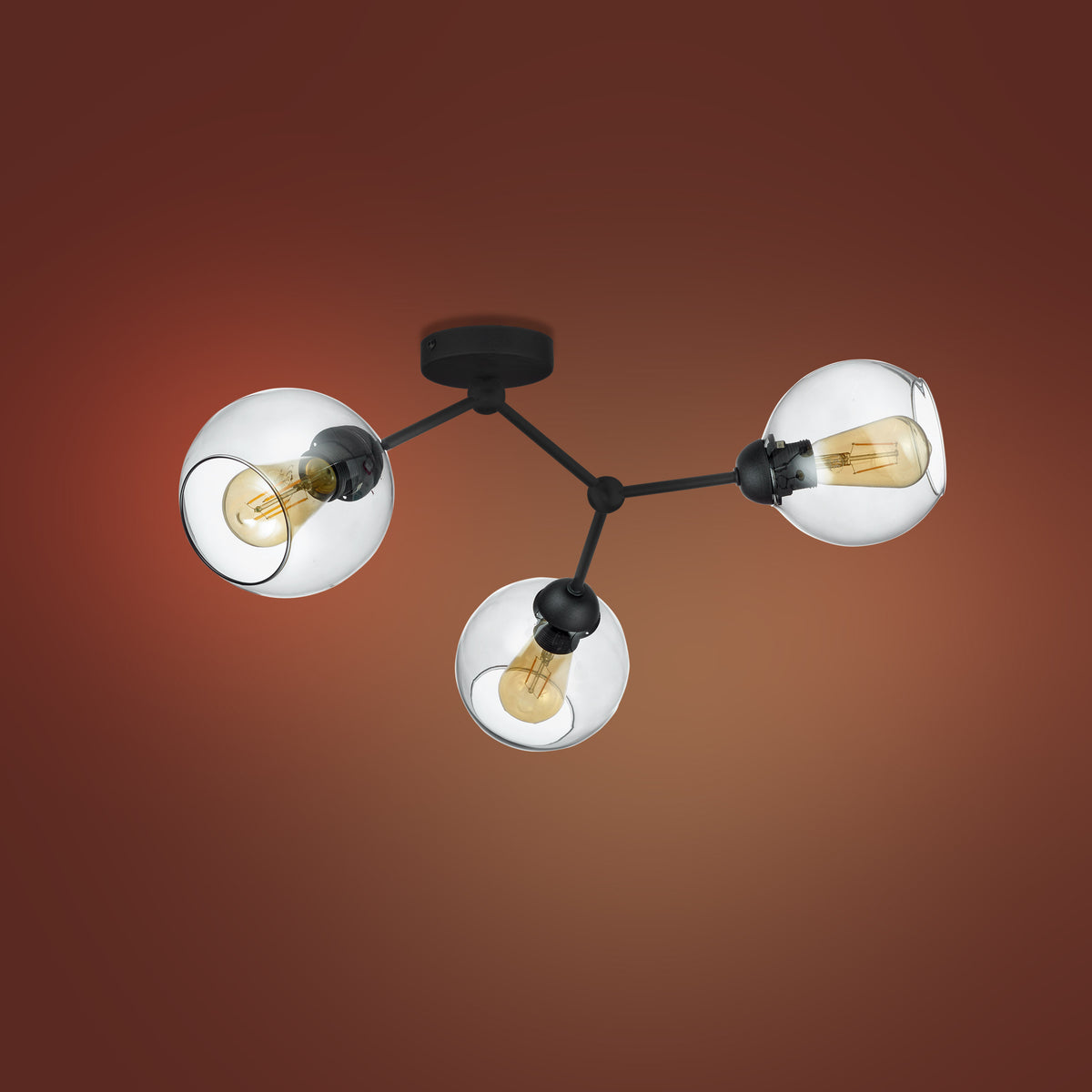 Lustră TK Lighting Fairy 3, negru, 3 x E27, 4372