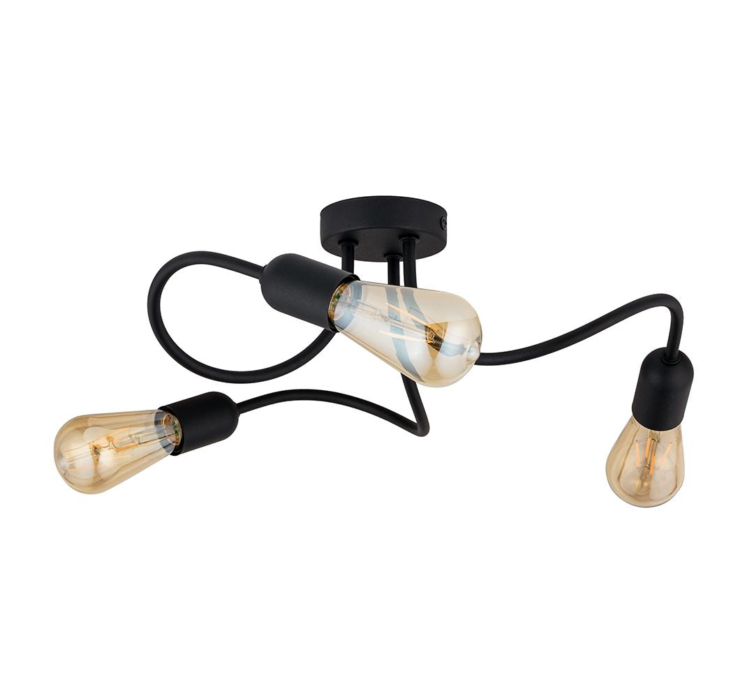 Plafonieră TK Lighting Wave 3, negru, 3 x E27, 4407