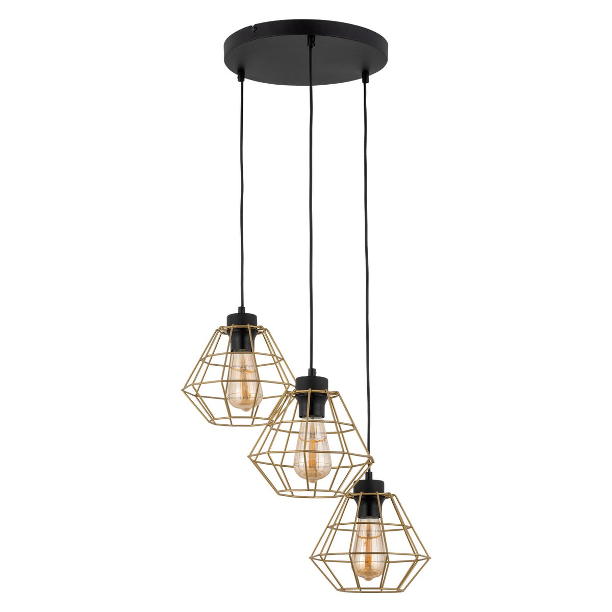 Lustră TK Lighting Diamond 3, auriu, 3 x E27, 4451