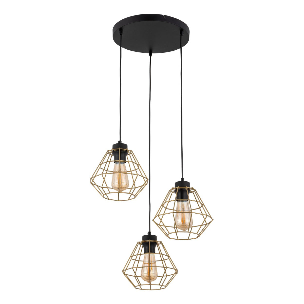 Lustră TK Lighting Diamond 3, auriu, 3 x E27, 4451