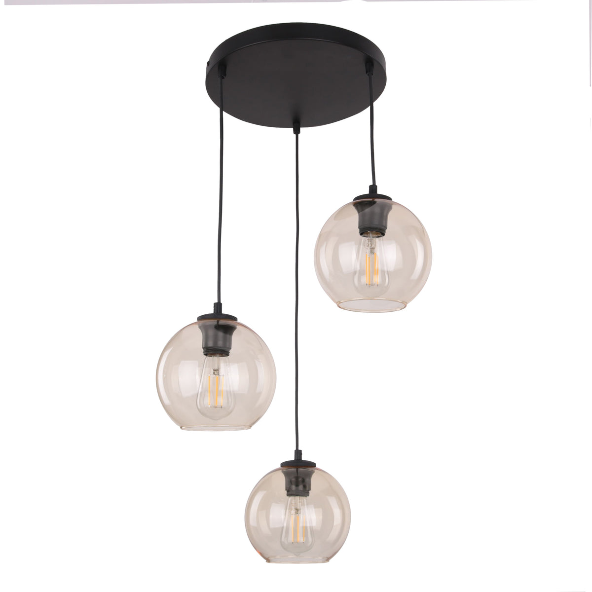 Lustră TK Lighting Cubus 3 Rotund, chihlimbar, 3 x E27, 4601
