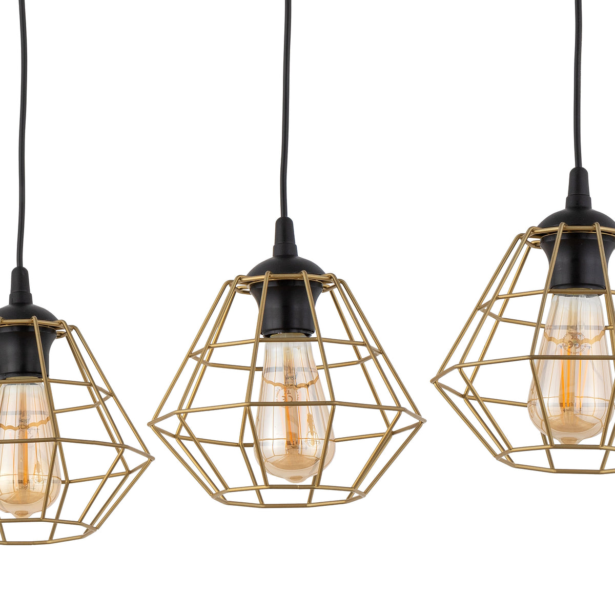 Lustră TK Lighting Diamond 3 Bară, negru, auriu, 3 x E27, 4642