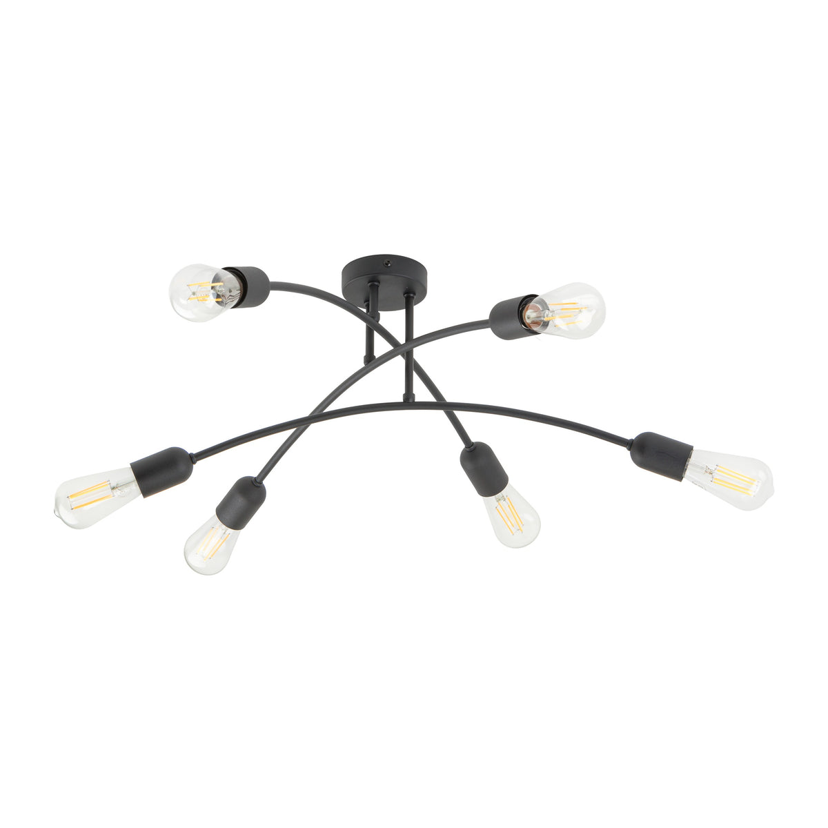 Plafonieră TK Lighting Helix 6, negru, 6 x E27, 4679