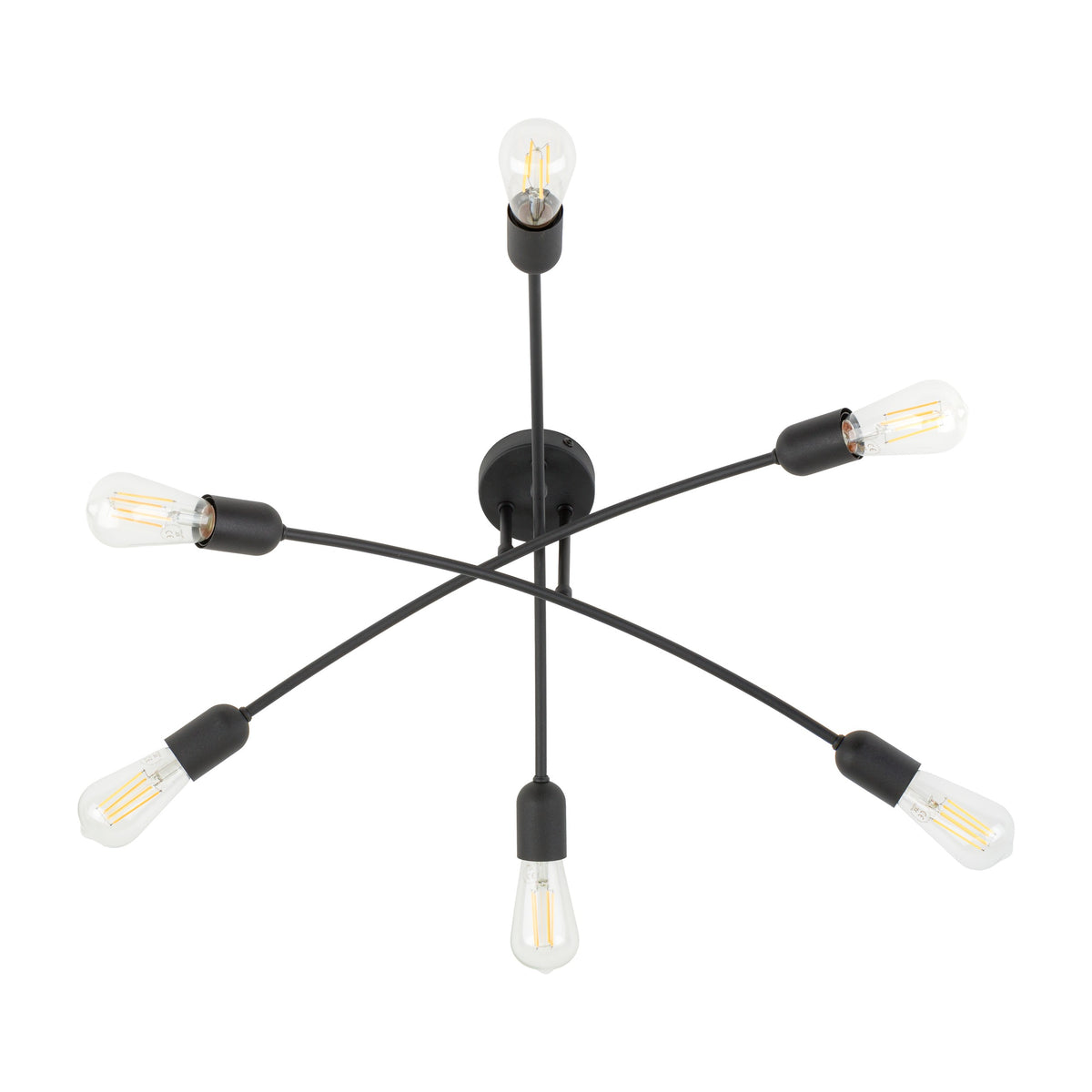 Plafonieră TK Lighting Helix 6, negru, 6 x E27, 4679