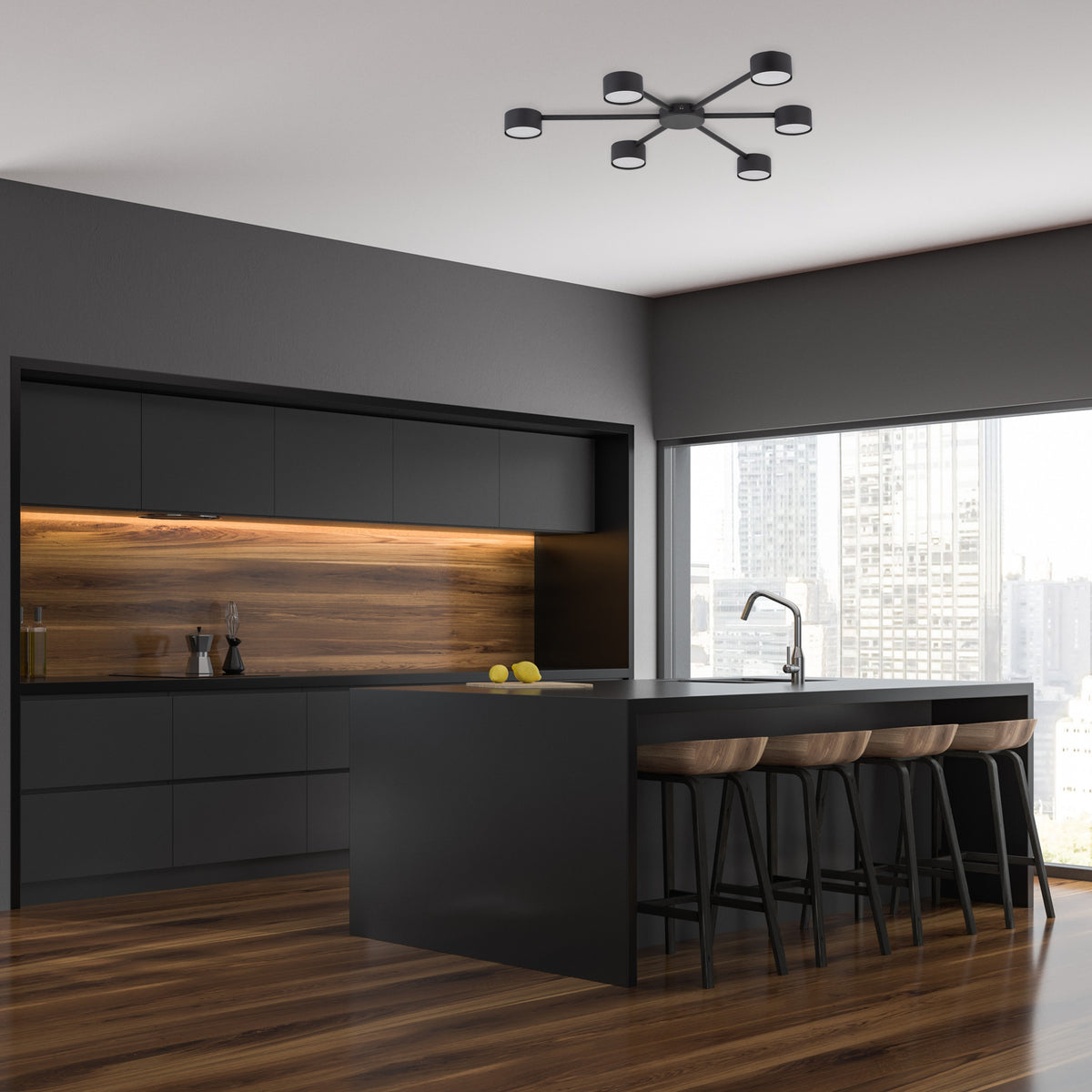 Aplică TK Lighting Avia 6, negru, 6 x GX53, 4692