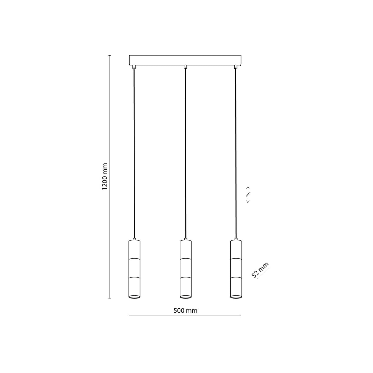 Lustră TK Lighting Vivien 3 Bară, negru, auriu, 3 x GU10, 4757