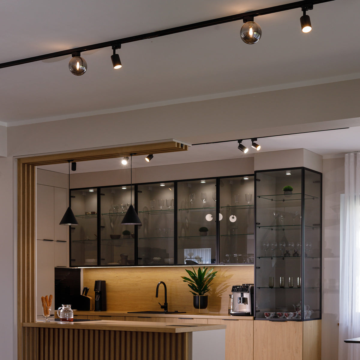 Spot pe șină TK Lighting Tracer Glass 1, negru, grafit, 4922