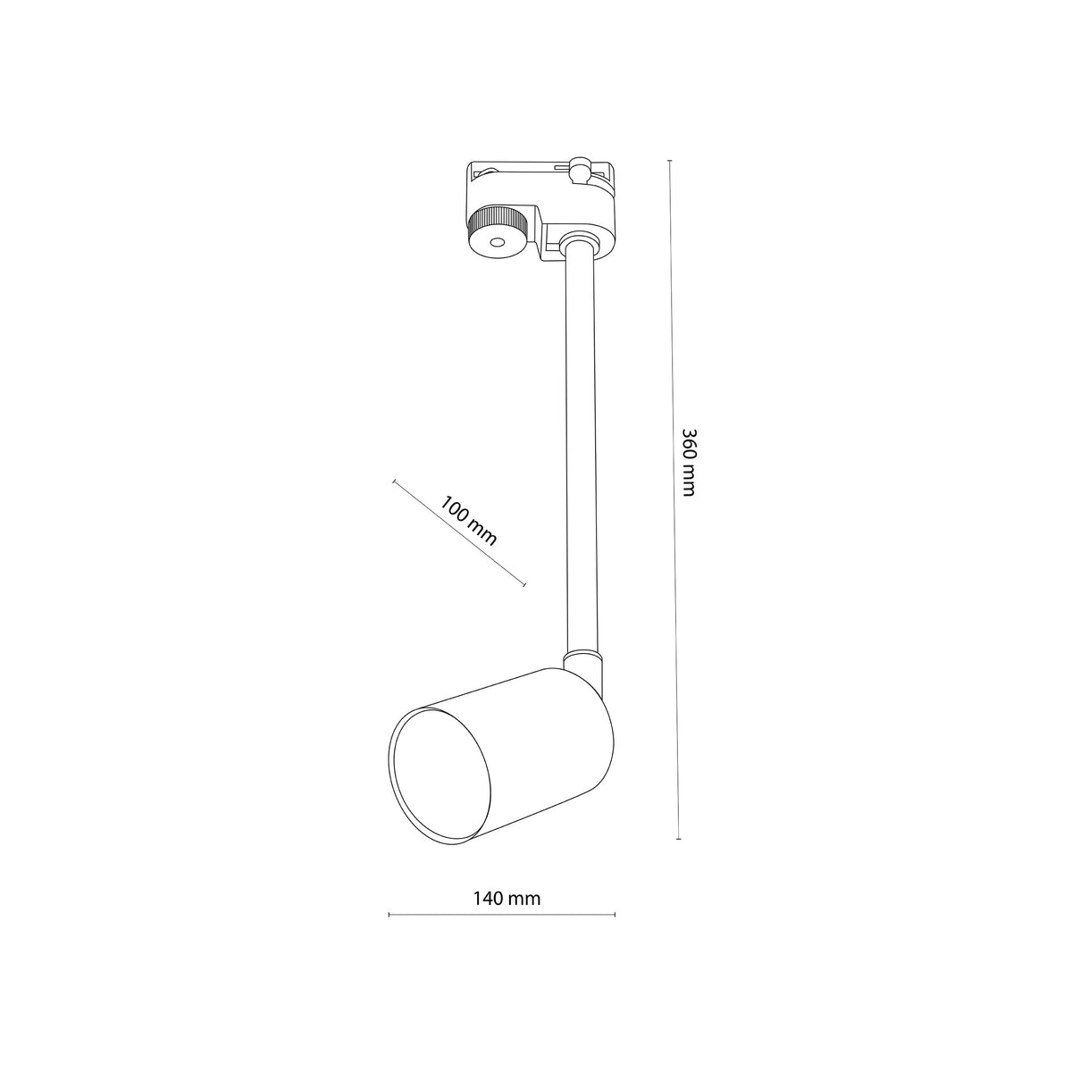 Spot pe șină TK Lighting Tracer Top Long 1, negru, 4932