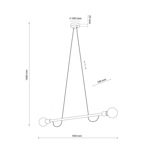 Lampa suspendata Helix Wood 1 brat, 2x E27 15W 4948