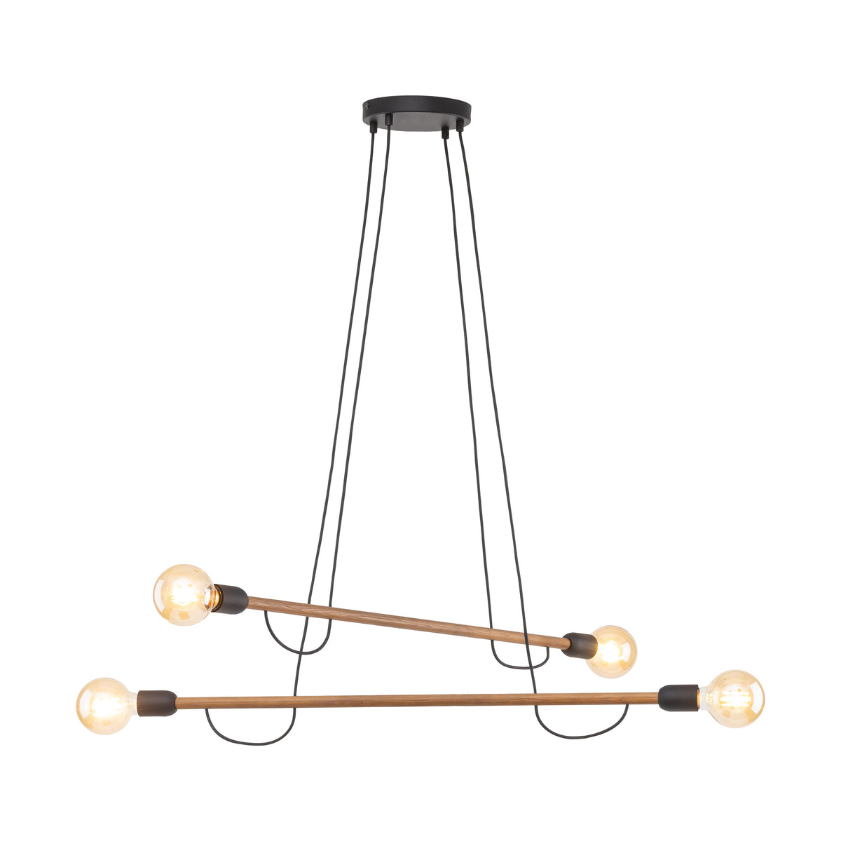 Lampa suspendata Helix Wood 2 brate, 2x E27 15W 4949