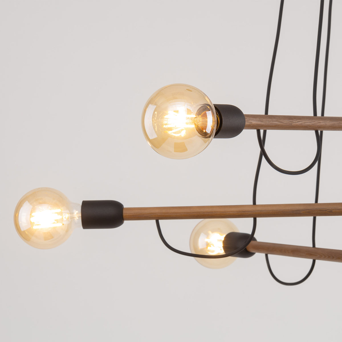 Lampa suspendata Helix Wood 3 brate, 6x E27 15W 4950