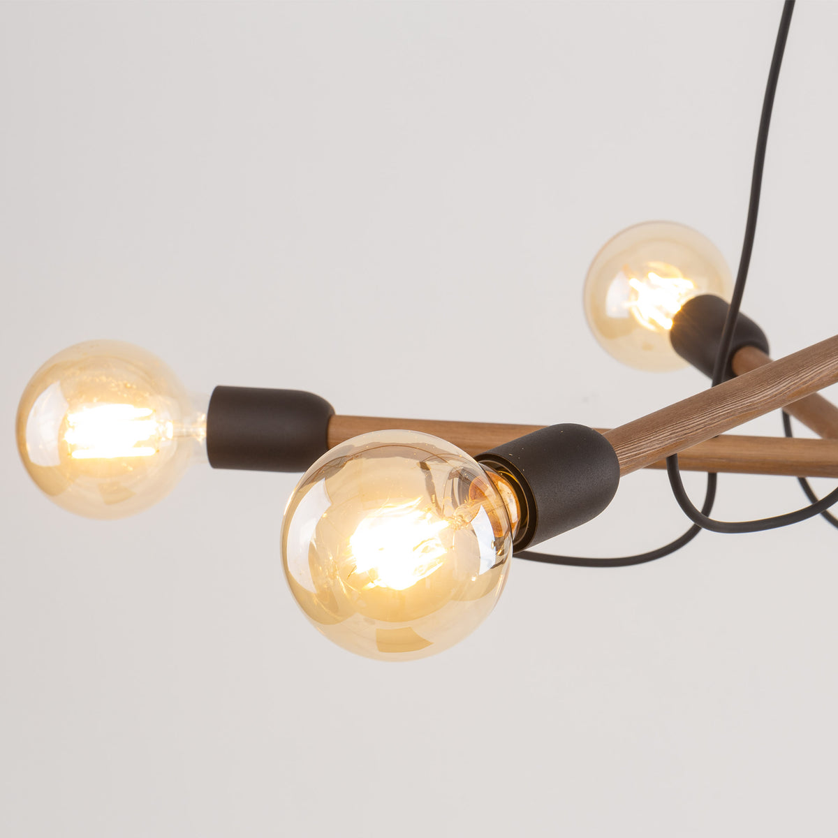 Lampa suspendata Helix Wood 3 brate, 6x E27 15W 4950