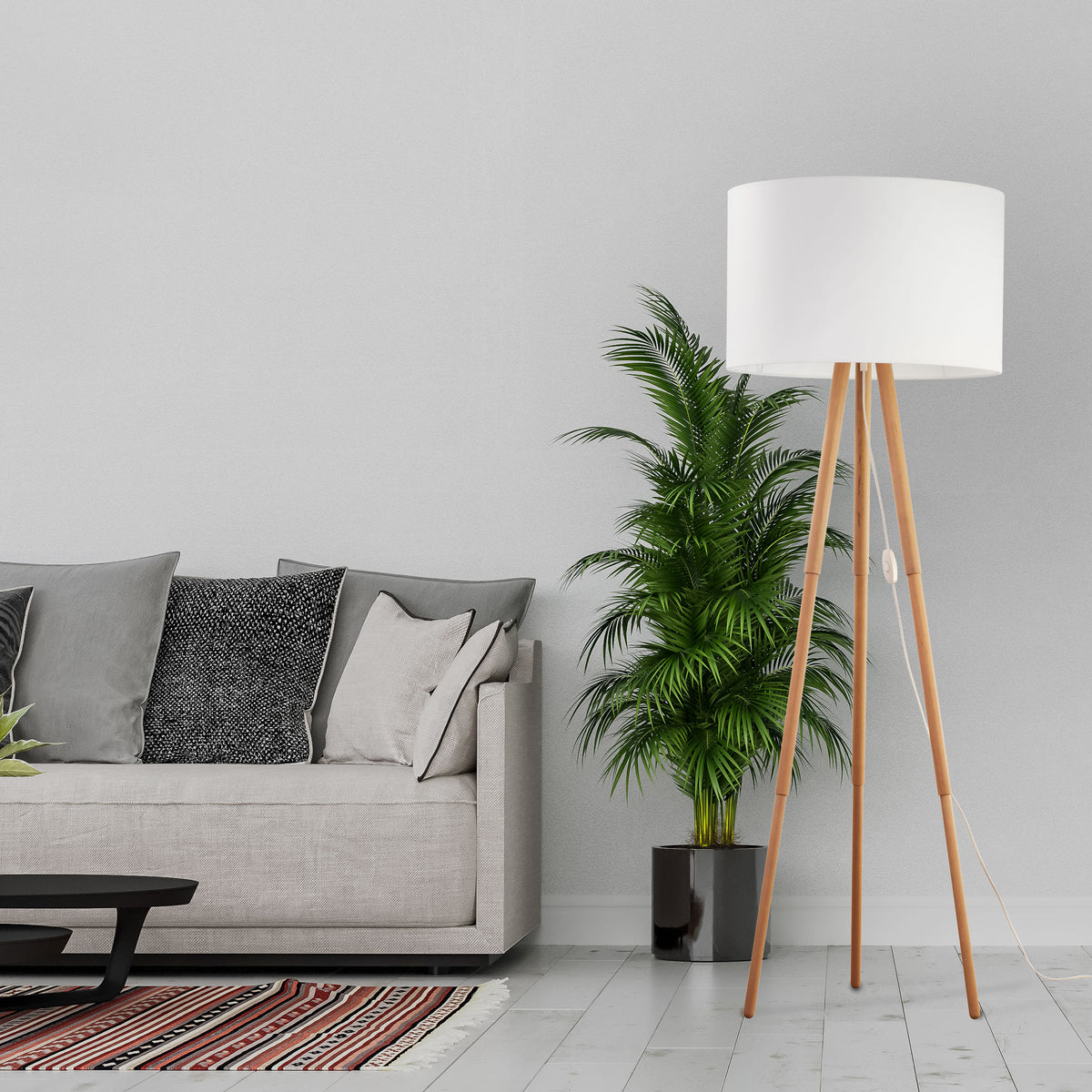 Lampadar TK Lighting Tokyo 1, pin, alb, 5287