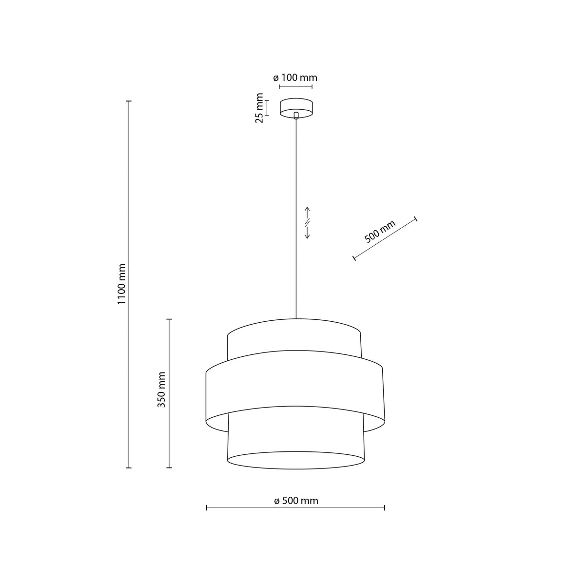 Lustră TK Lighting Calisto 3 500, alb, 3 x E27, 5363