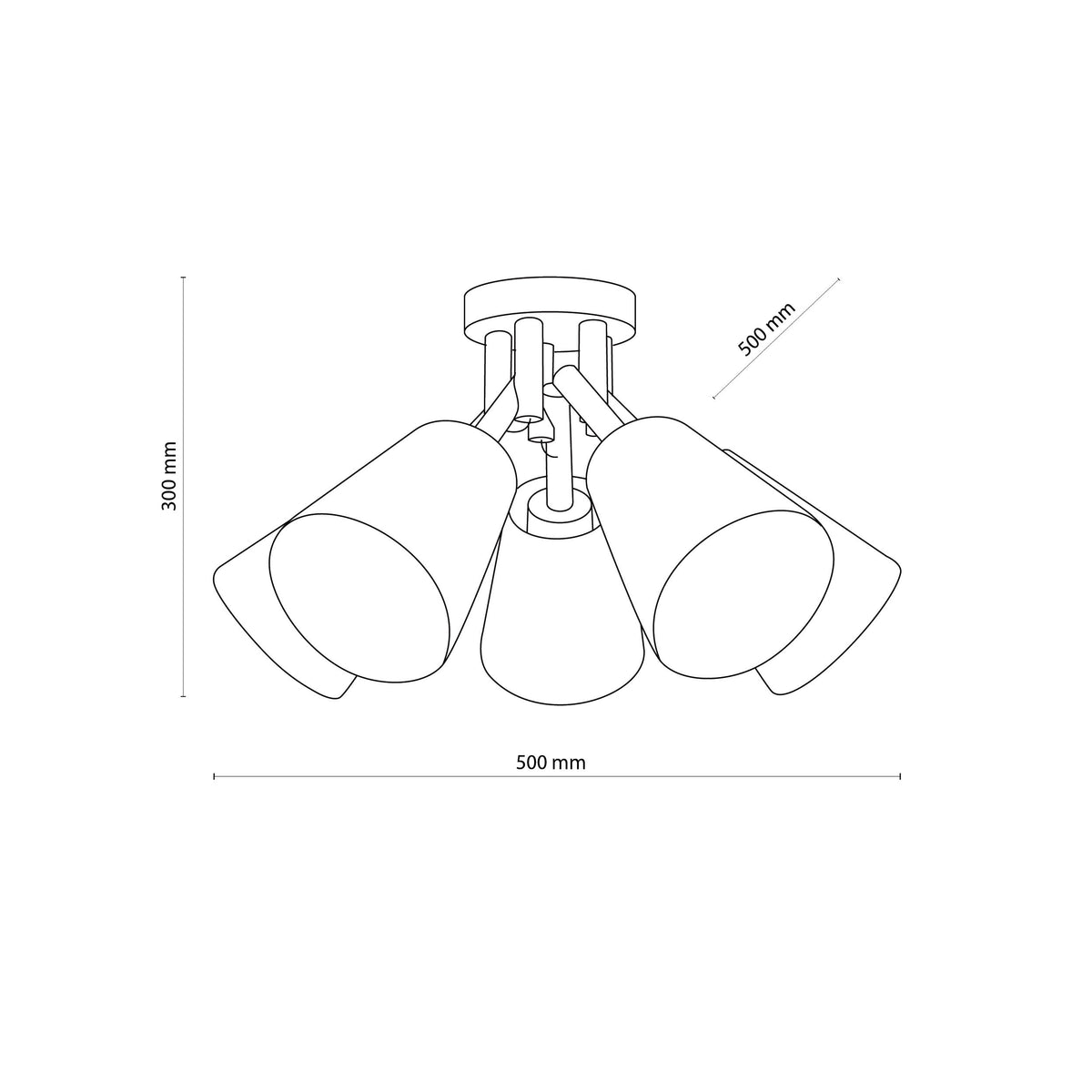 Plafonieră TK Lighting Vaio 5, natur, 5 x E27, 575