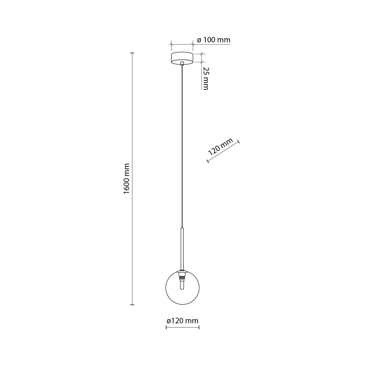 Pendul TK Lighting Nilos 1, negru, auriu, 5941