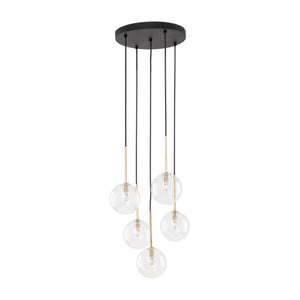 Lustră TK Lighting Nilos, negru/auriu, 5943
