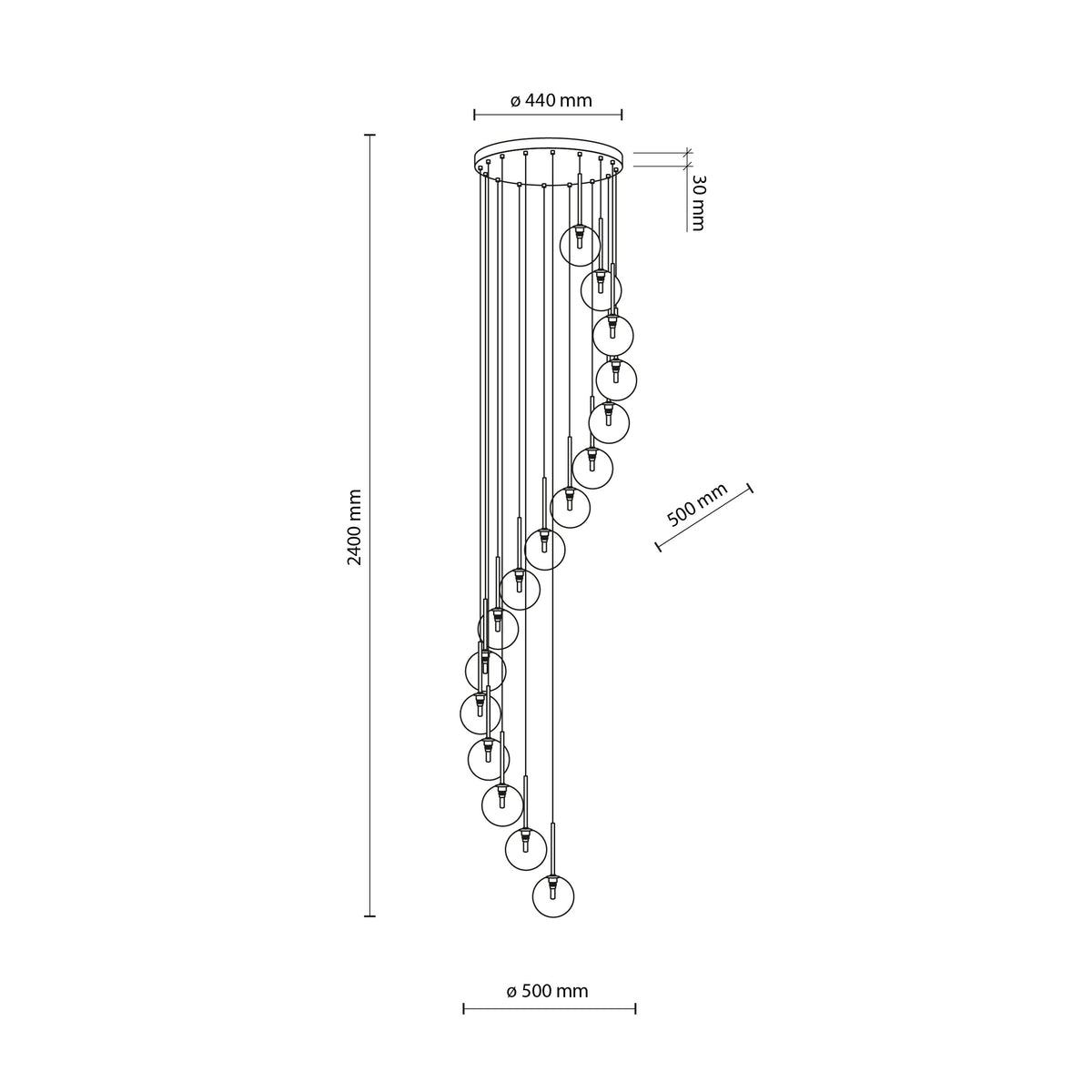 Lustră TK Lighting Aurora 16, auriu, 16 x G9, 6023