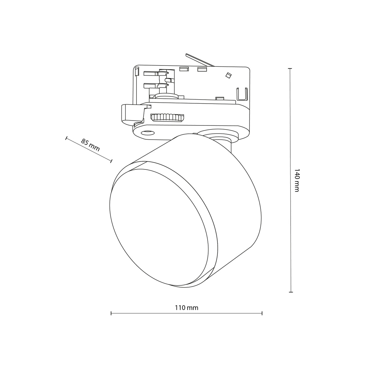 Spot pe șină TK Lighting Tracer Trifazat, negru, 6061