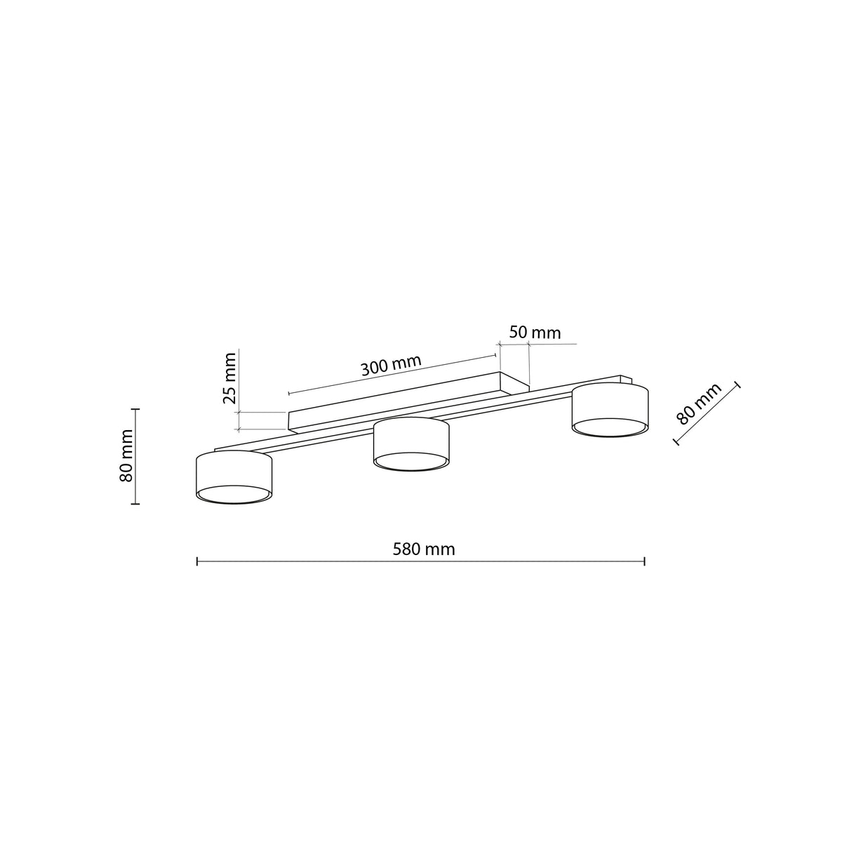 Plafonieră TK Lighting Dallas 3, auriu, negru, 6091
