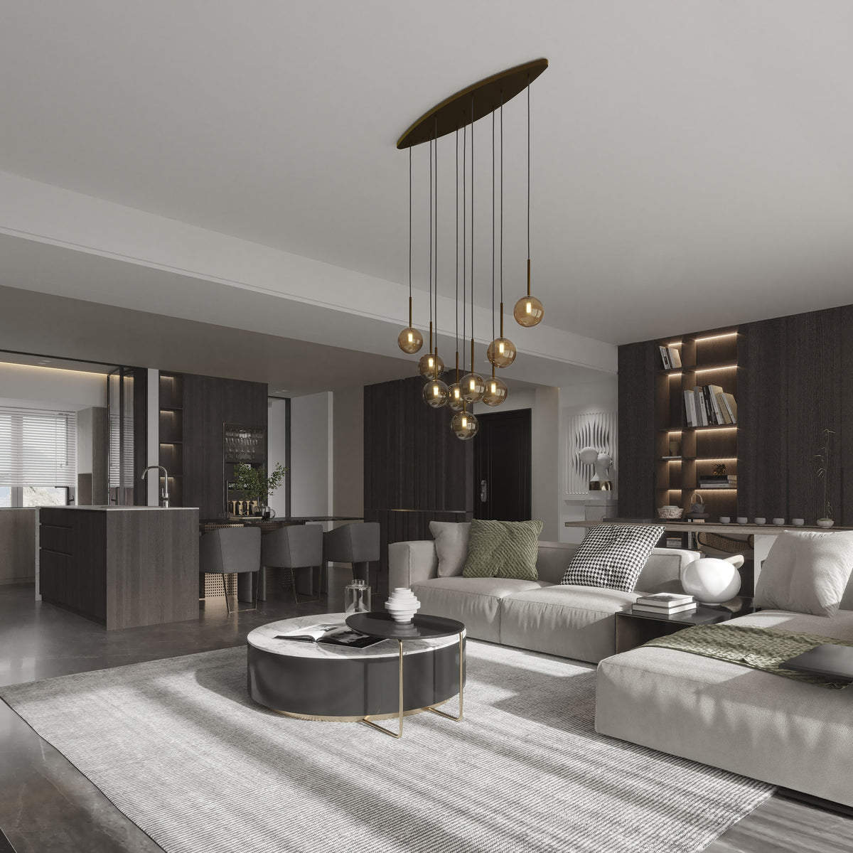Lustră TK Lighting Estera 9, maro, 9 x G9, 6149