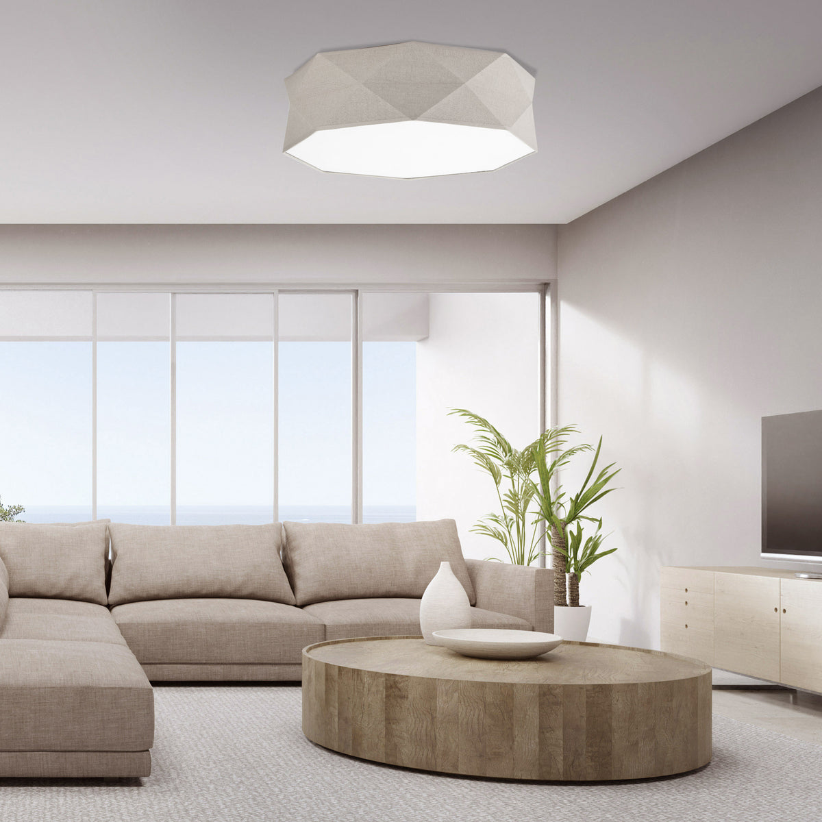 Plafoniera bej Kantoor 4 becuri LED 52 cm TK 6195