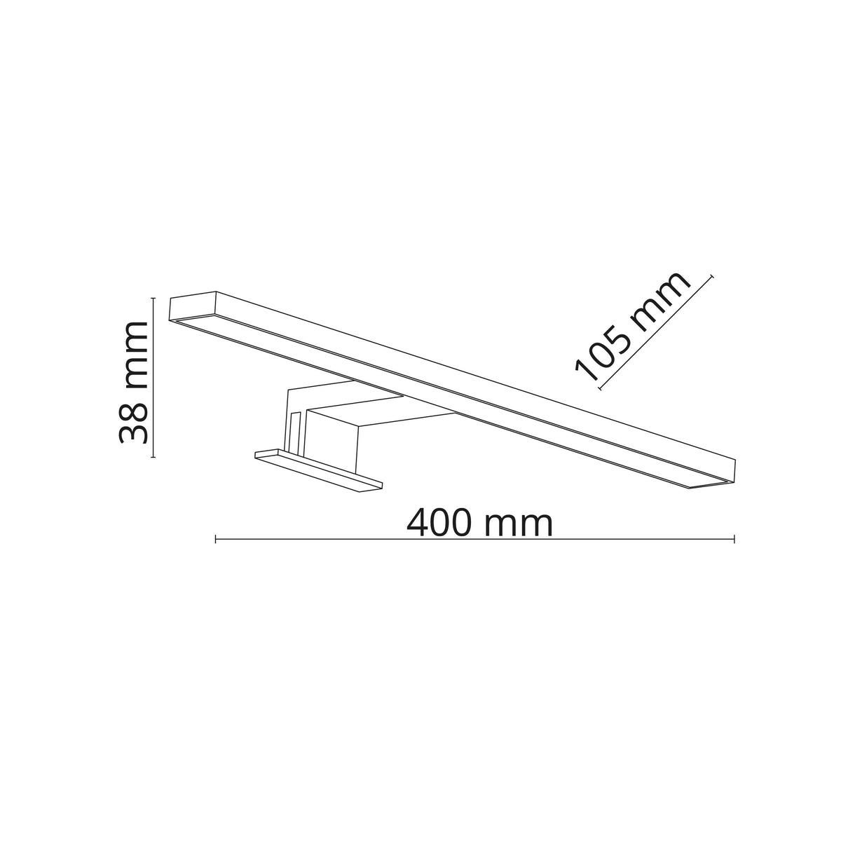 Aplică TK Lighting Leito 2W1 40CM, negru, 6352