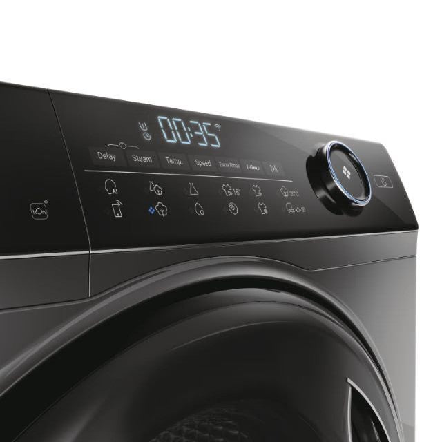 Masina de spalat rufe Haier HW80-B14959S8U1S, 8 kg, 1400 rpm, Clasa A, Motor Direct Motion, Wi-Fi, Refresh, ABT, Steam, iTime, Pillow Drum, Dual Spray, Antracit