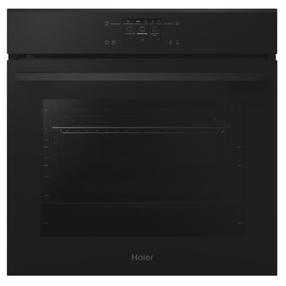 Cuptor incorporabil HAIER H6 ID46C3YTB, Electric, 78 l, Clasa A++, Wi-Fi, curatare Pyro & Hydro, ghidaj telescopic, temperatura 30°C-300°C, 21 Functii,  geamuri usa - 4, Softclose&Softopen, Click&Clean, Design ID Series 4, Interfata Color UX (TFT), Negru
