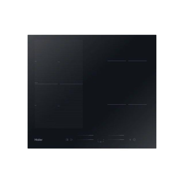 Plita inductie incorporabila Haier HAFRSJ64MC, 4 zone, conectivitate WiFi/ hOn app, Cook with me, Multizone cu VaryCook, Boost, multislider Touch Control, 60 cm, negru