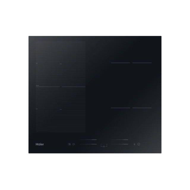 Plita inductie incorporabila Haier HAFRSJ64MC, 4 zone, conectivitate WiFi/ hOn app, Cook with me, Multizone cu VaryCook, Boost, multislider Touch Control, 60 cm, negru