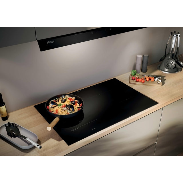 Plită cu inducție Haier HAMTCB86IRCS, 80 cm, 4 zone, neagră