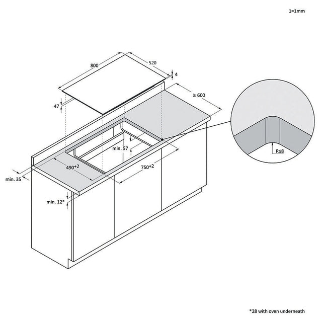 Plită cu inducție Haier HAMTCB86IRCS, 80 cm, 4 zone, neagră