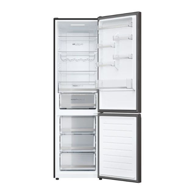 Combina frigorifica Haier HDW5620CNPD, 377 l, Clasa C, Total No Frost, WiFi, My Zone, Compresor Inverter, SuperFreezing, Display, H 200 cm, Dark Inox
