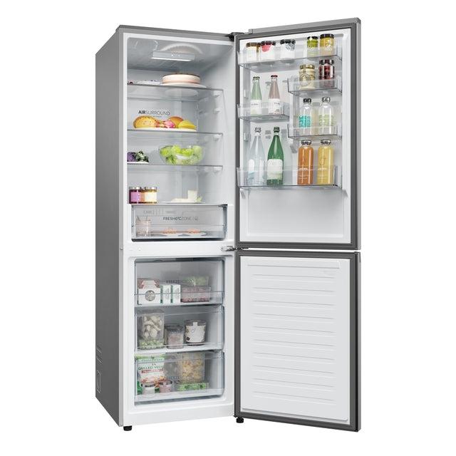 Combină frigorifică Haier HDPR1618CNPK, 355 l, No Frost, inox