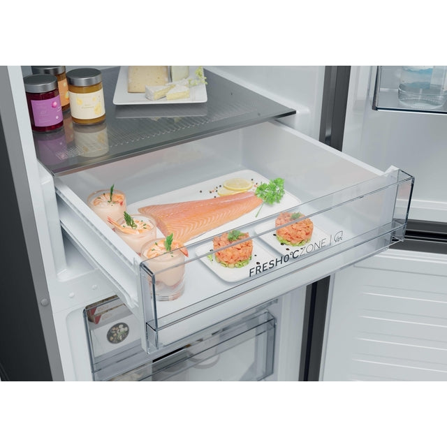 Combină frigorifică Haier HDPR1618CNPK, 355 l, No Frost, inox