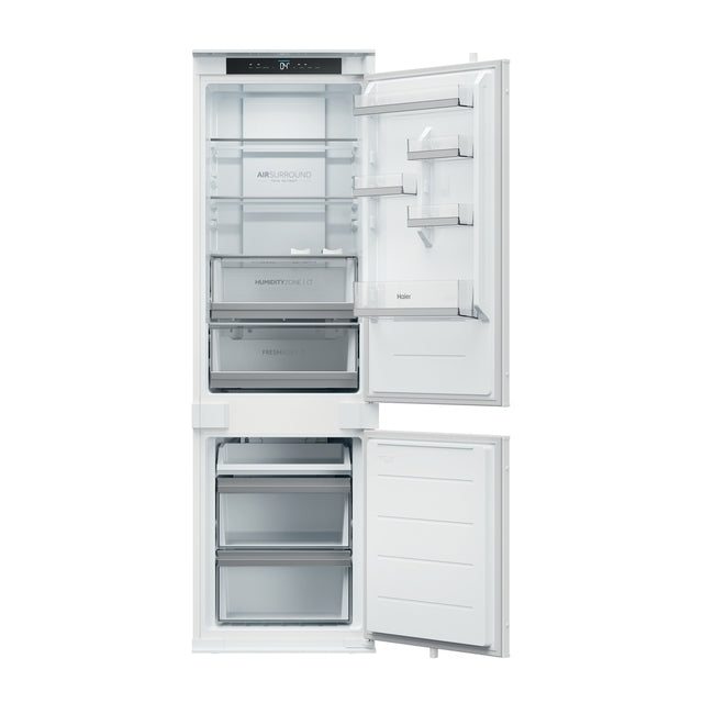 Combină frigorifică încorporabilă Haier EHBQW5518E, 251 l, No Frost, albă