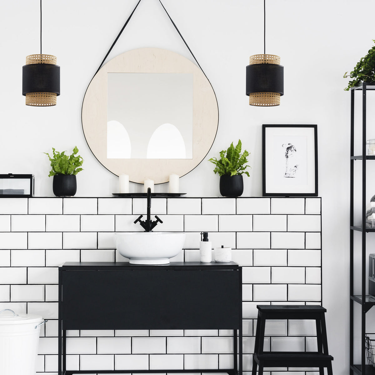 Pendul TK Lighting Boho 1 200, negru, 6540