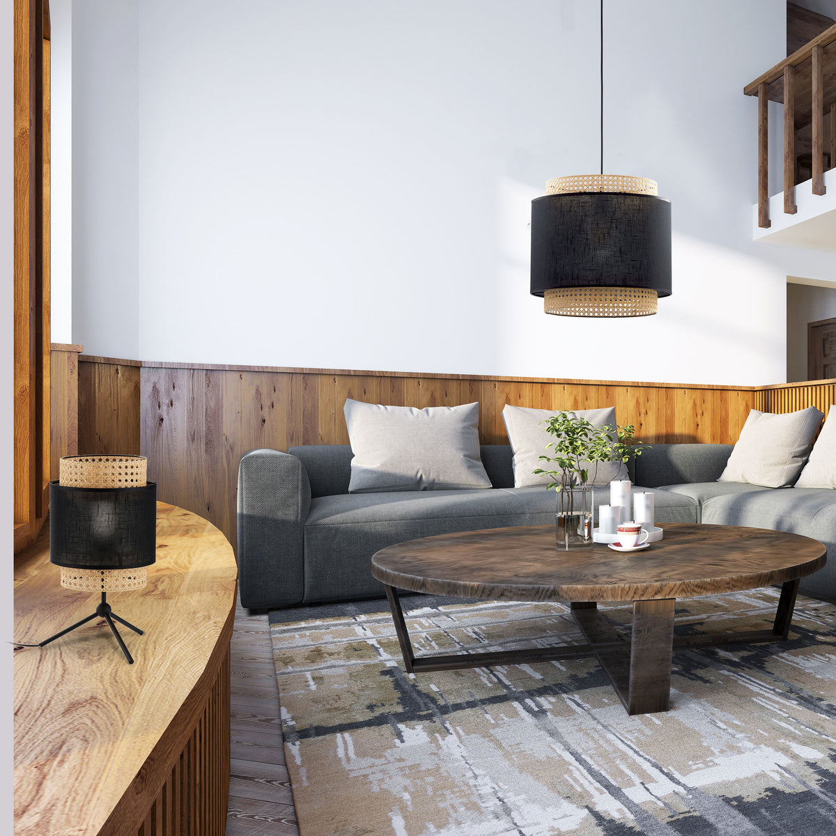 Pendul TK Lighting Boho 1, negru, 6542