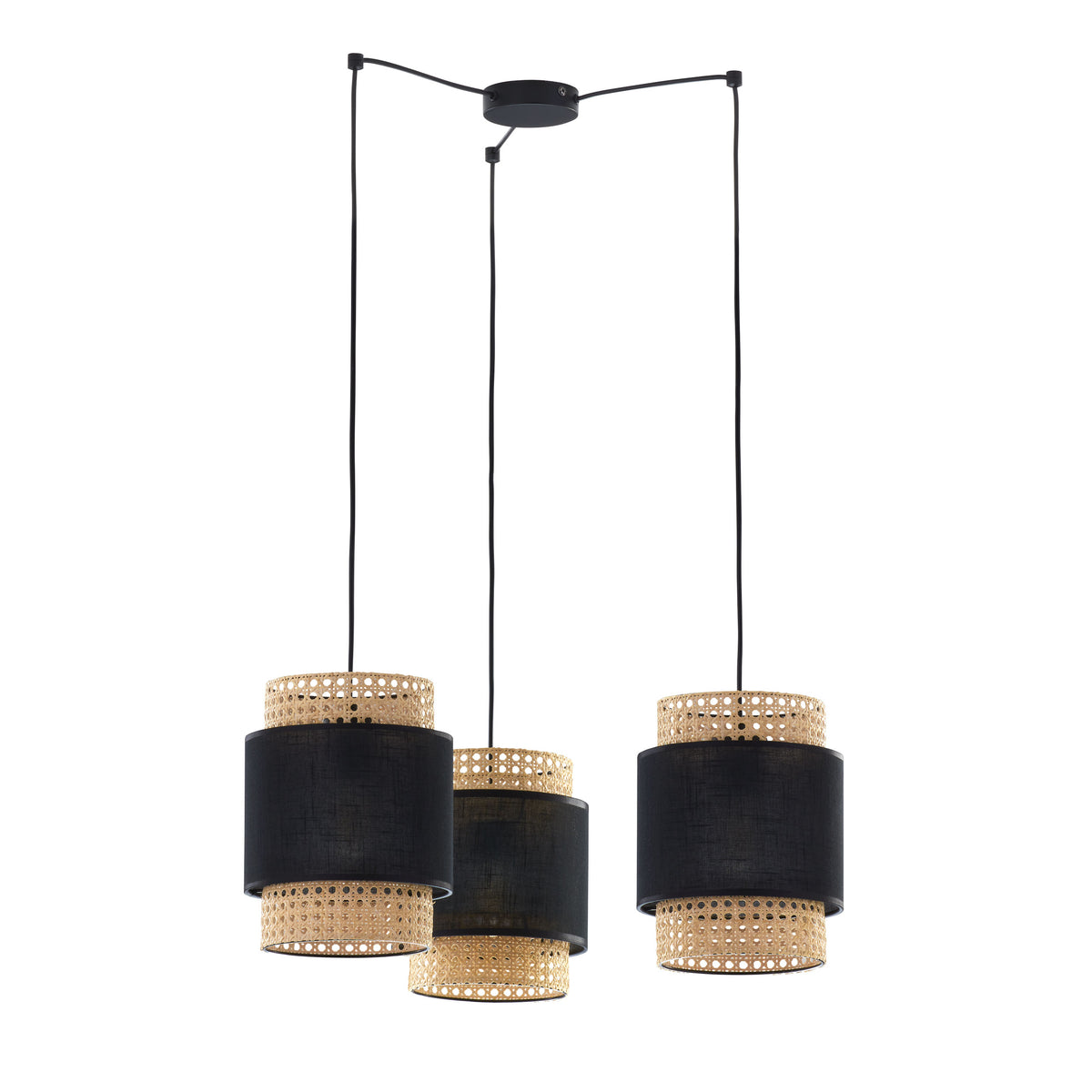 Lustră TK Lighting Boho 3, negru, 3 x E27, 6549