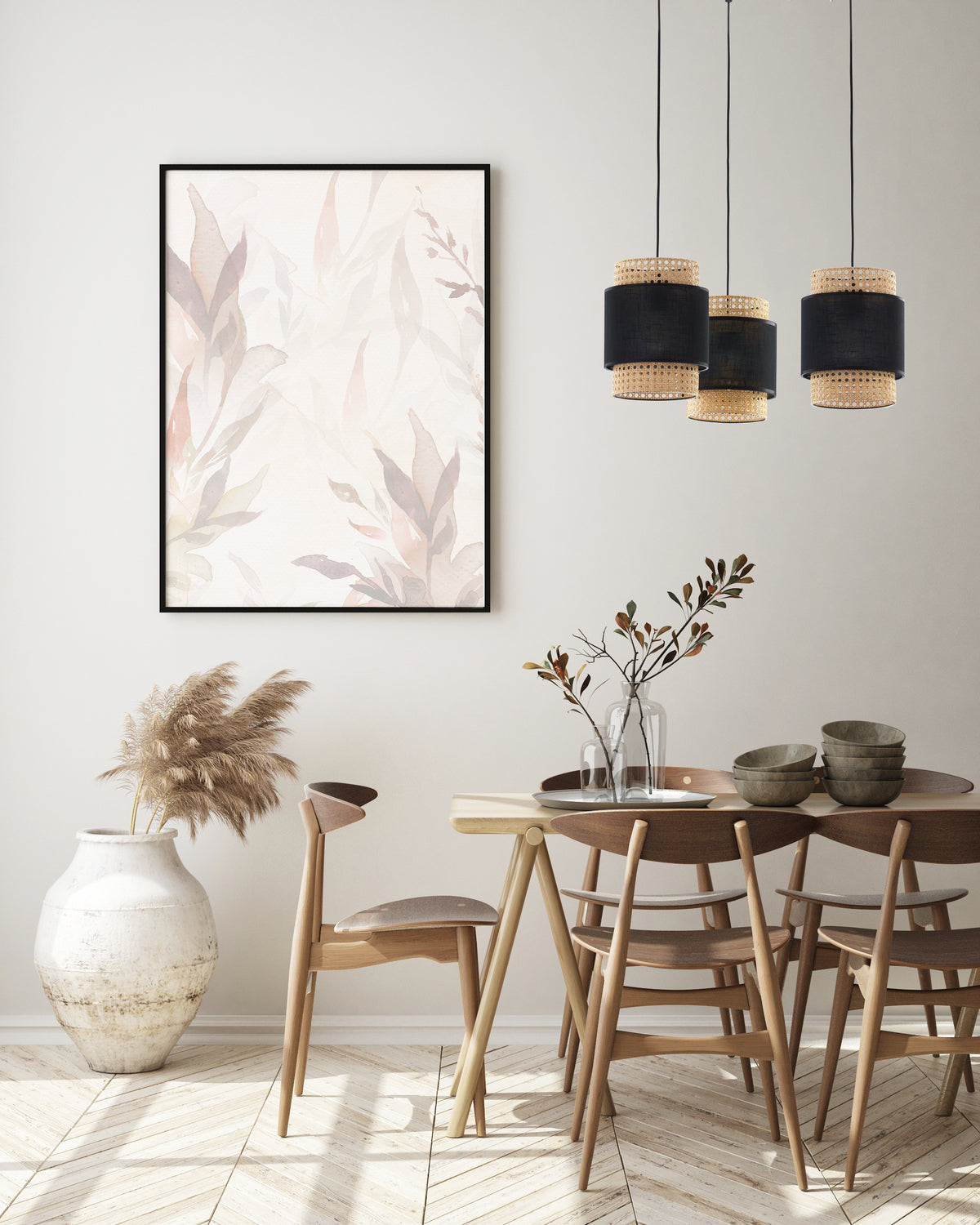 Lustră TK Lighting Boho 3, negru, 3 x E27, 6549