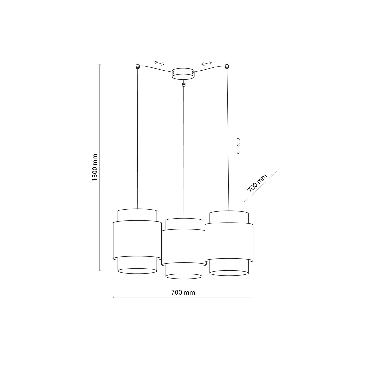 Lustră TK Lighting Boho 3, negru, 3 x E27, 6549