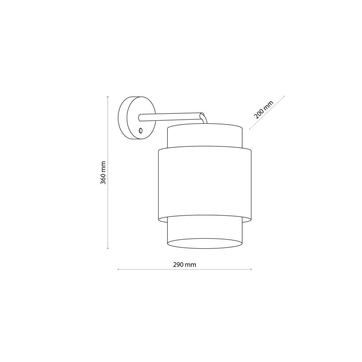 Aplică TK Lighting Boho 1, negru, 6550
