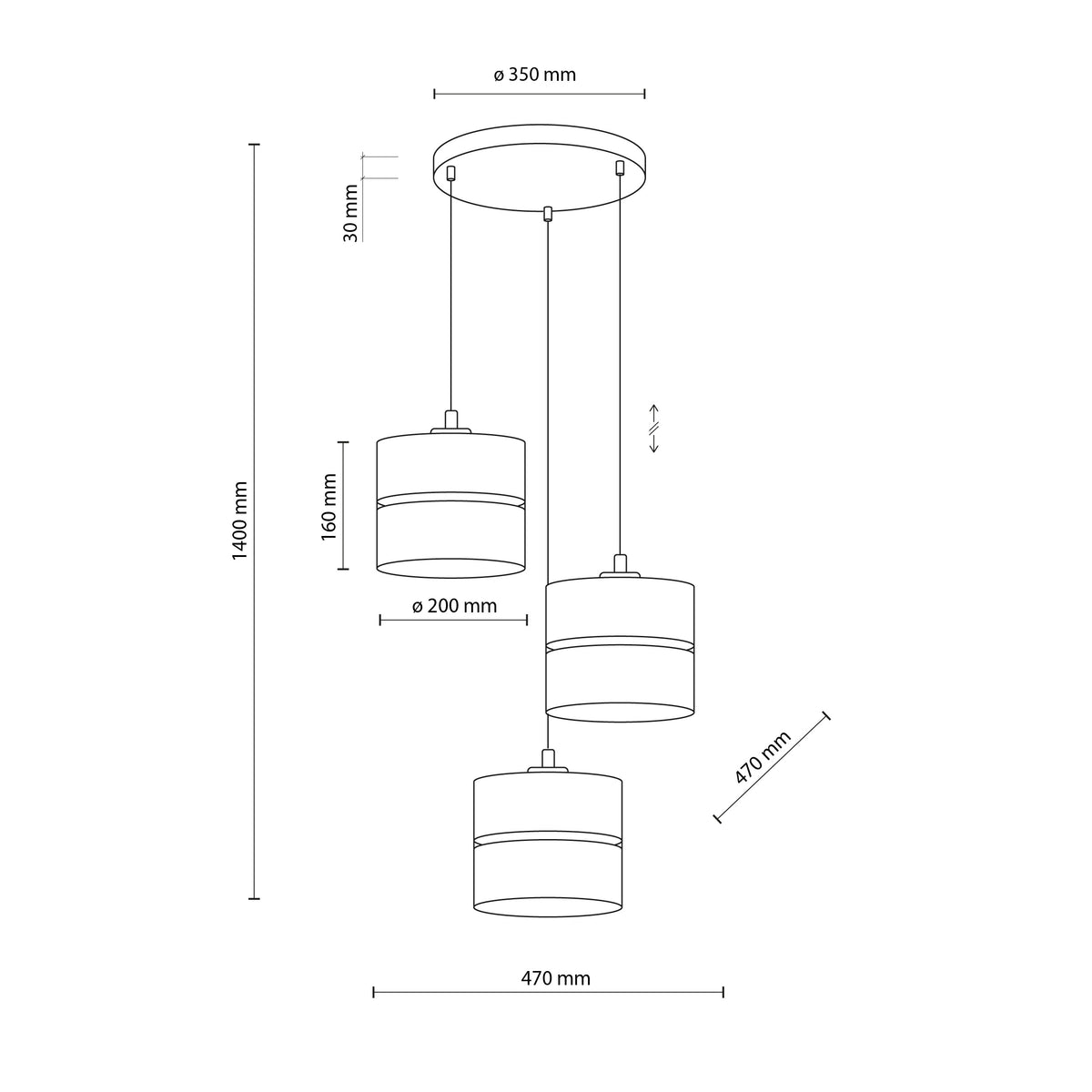 Lampă suspendată Linobianco 3 6575 TK 6575