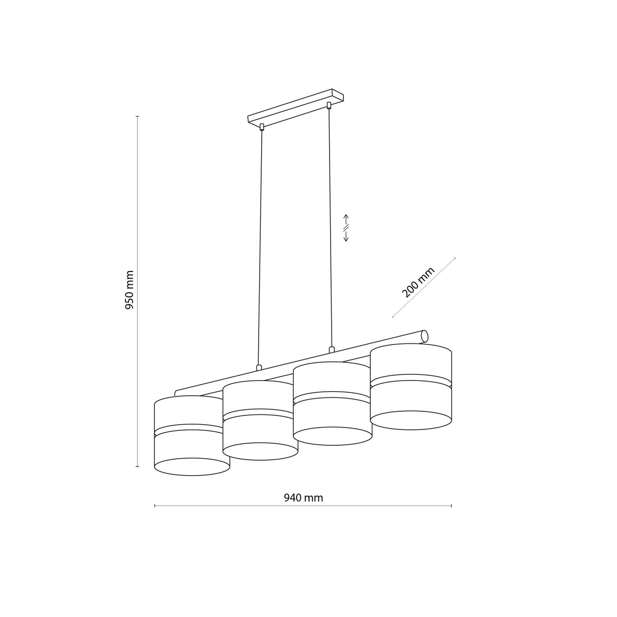 Lampă suspendată Linobianco 4 6576 TK 6576