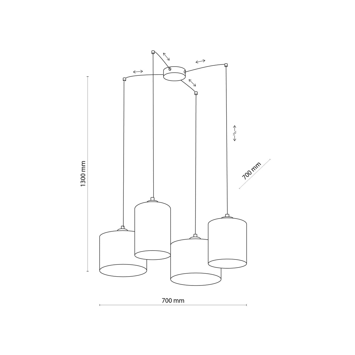 Lampă suspendată Juta 4 TK 6585
