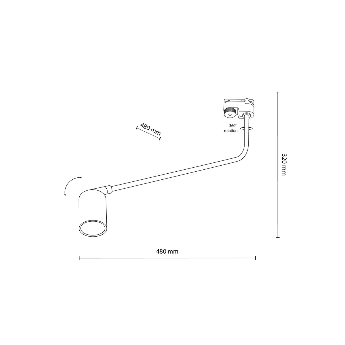 Spot pe șină TK Lighting Tracer Top Side 1, negru, 6643