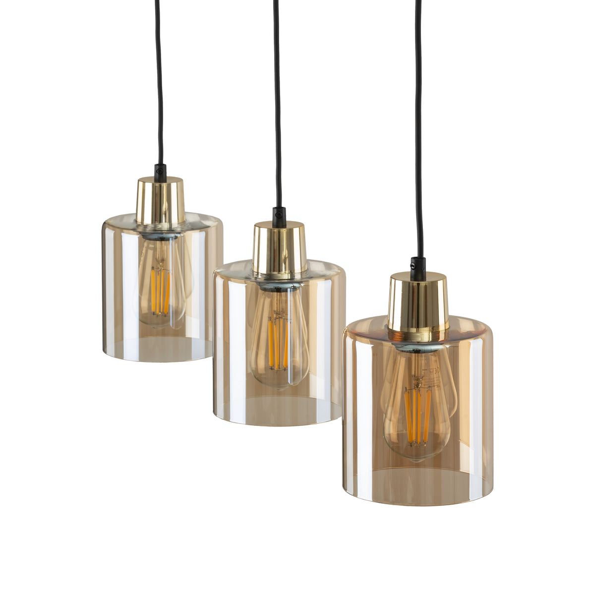 Lustră TK Lighting Sierra 3 Bară, auriu, chihlimbar, 3 x E27, 6666