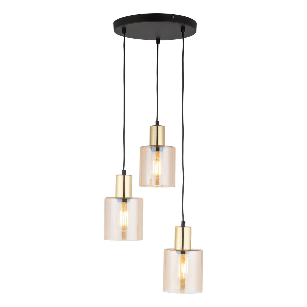 Lustră TK Lighting Sierra 3, auriu, chihlimbar, 3 x E27, 6667